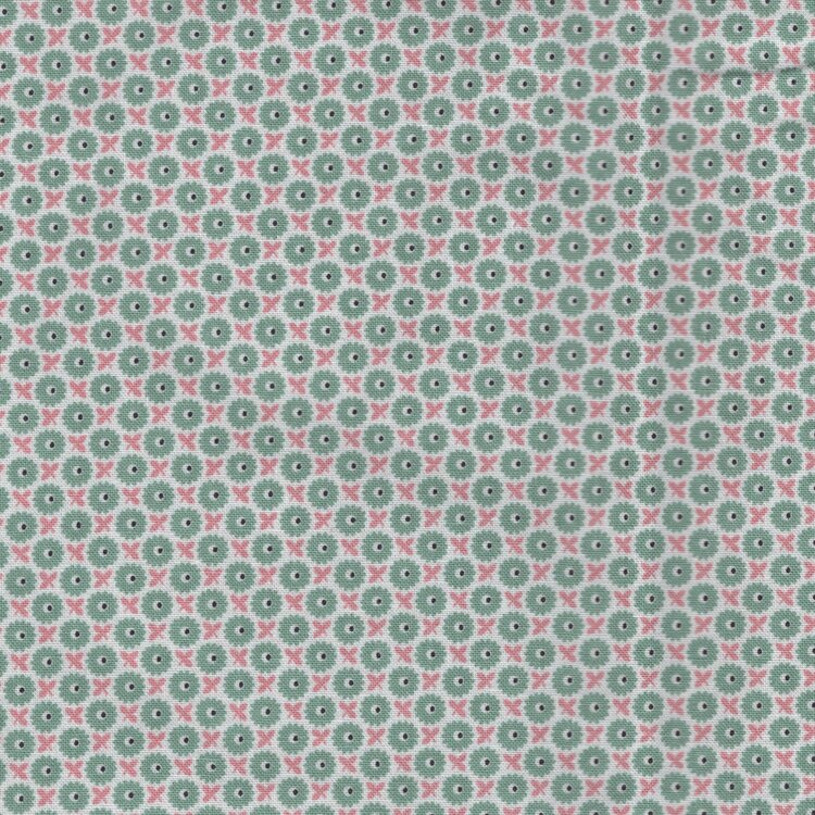 Riley Blake Home Town wit groen roze werkje