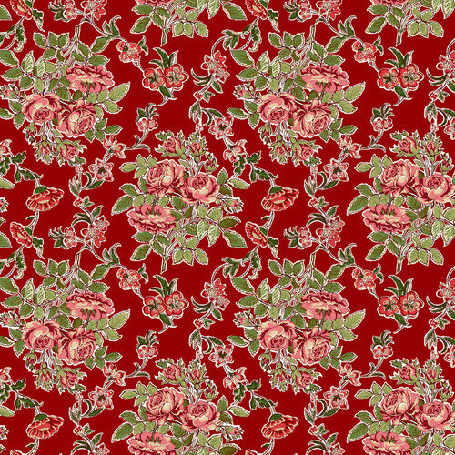 Henry Glass Yeoville rood grote roos