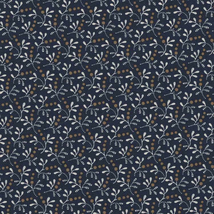 Andover Cocoa Blue donkerblauw ecru takje