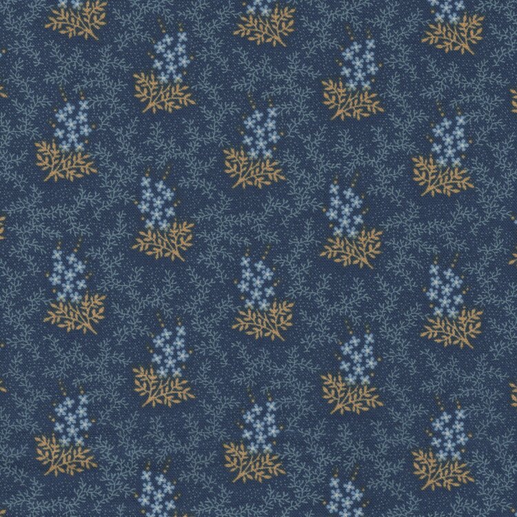 Andover Cocoa Blue blauw licht bloemetje