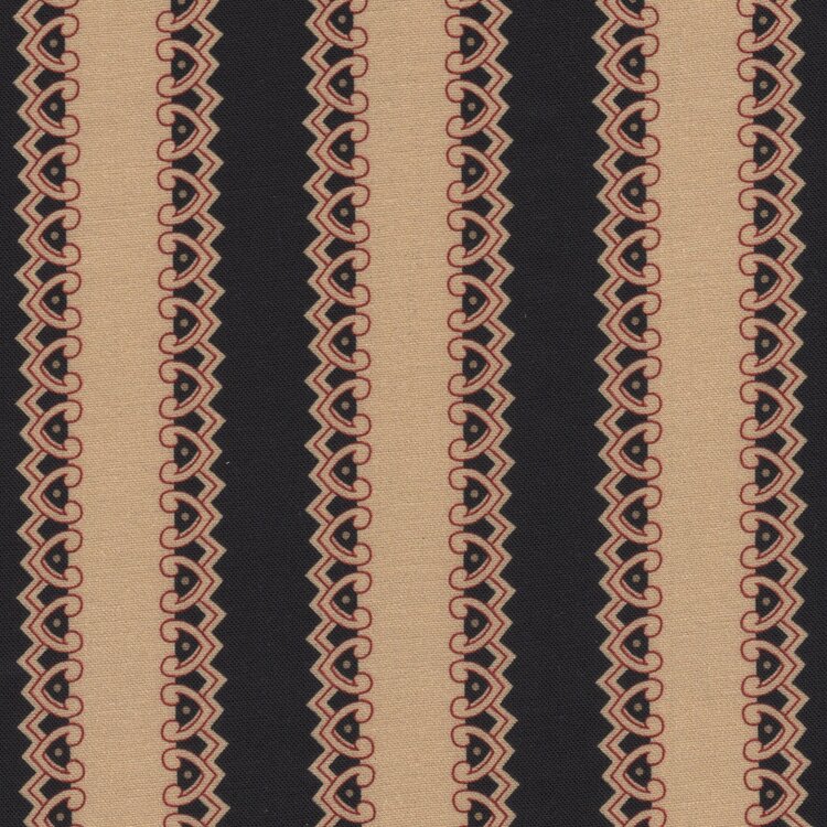 Robert Kaufman Stone Bridge zwart ecru streep