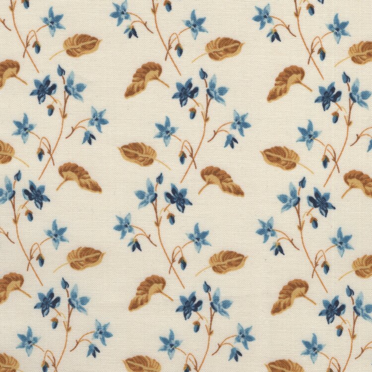 Andover Beach House ecru blauw blaadje