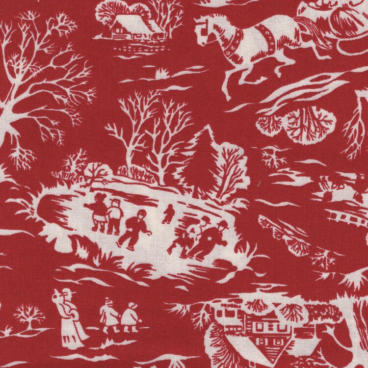 Henry Glass Winter in Snowtown rood winter tafereel