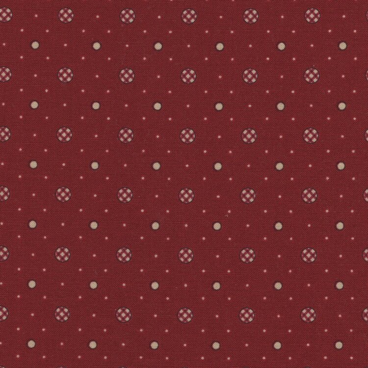 Henry Glass Garnet & Gingham rood bolletjes