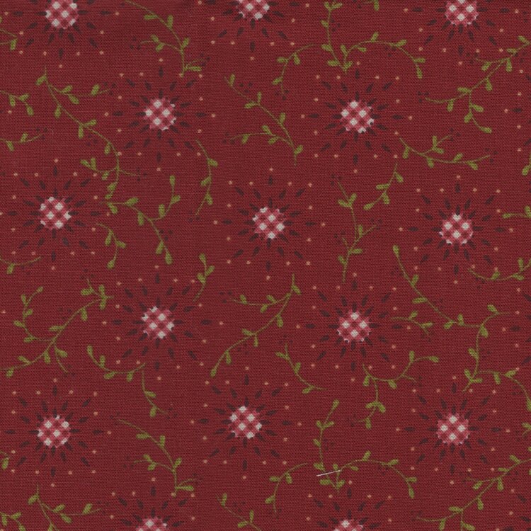 Henry Glass Garnet & Gingham rood bloemetje