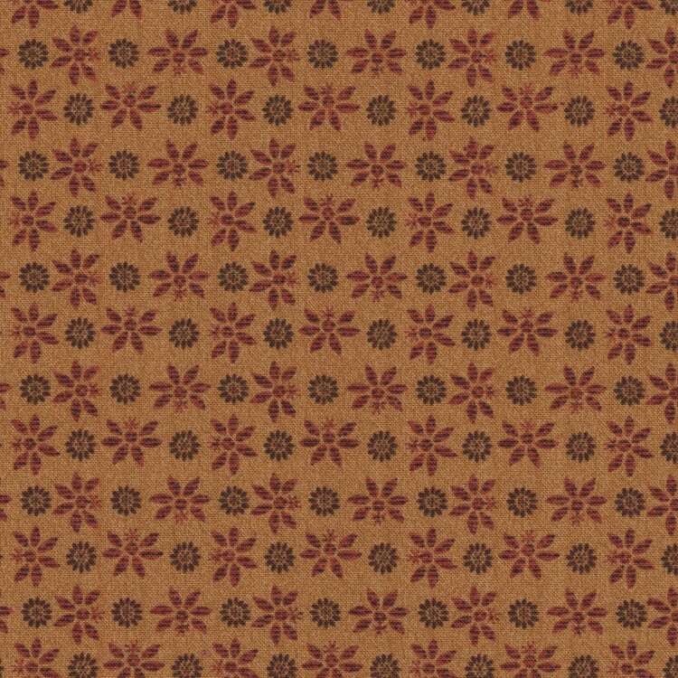 Henry Glass Oak and Maple oker geel bloemetje