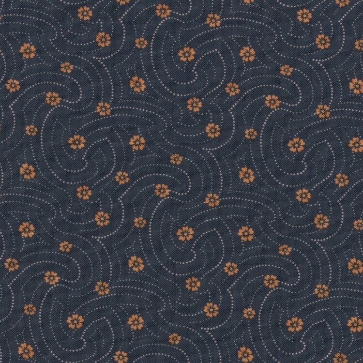 Andover Indigo Cheddar II blauw geel bloemetje