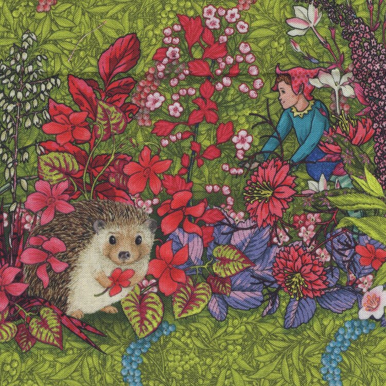 Free Spirit Language of Flowers groen rand met dieren en feetjes