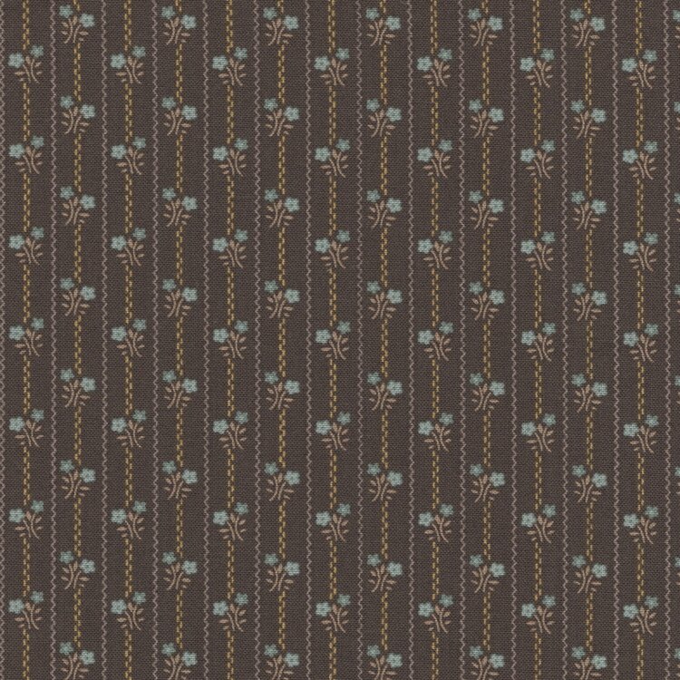 Andover Farmhouse hickory bruin blauw minibloemetje