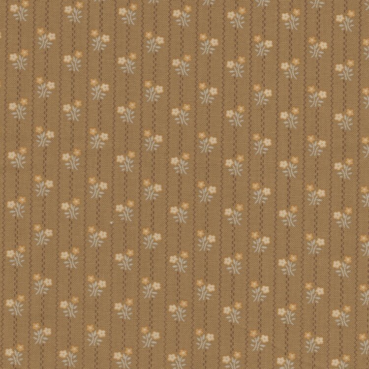 Andover Farmhouse hickory tan geel minibloemetje