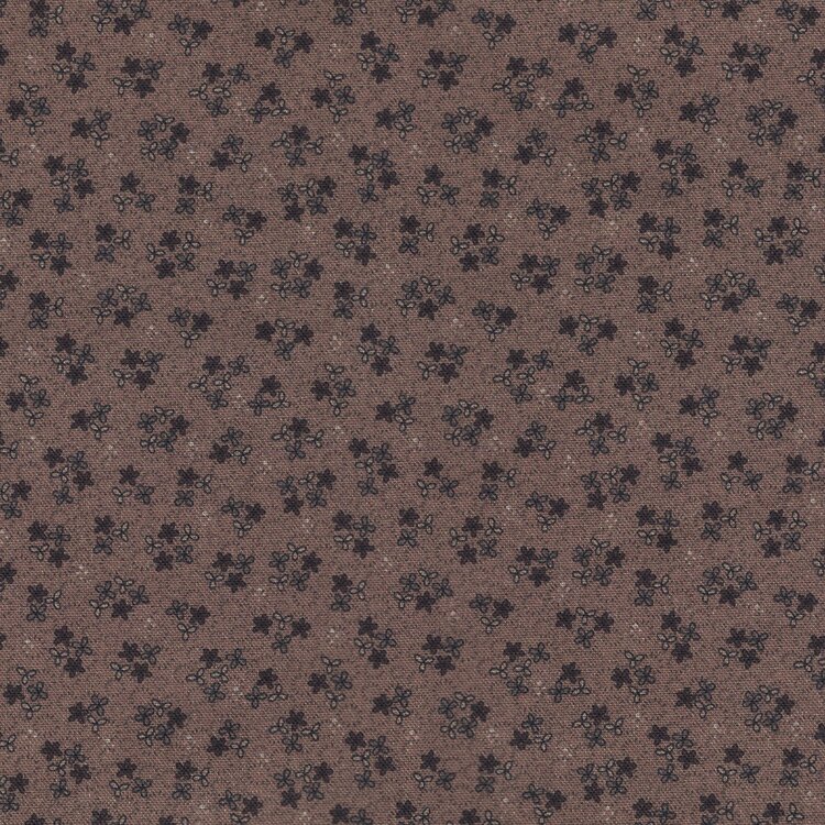 Stof a/s Fun in the Forest bruin mini bloemetje