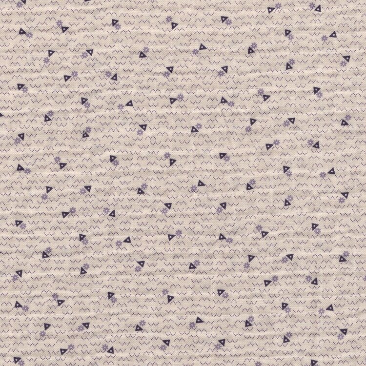 Henry Glass Pansy ecru paars driehoekje