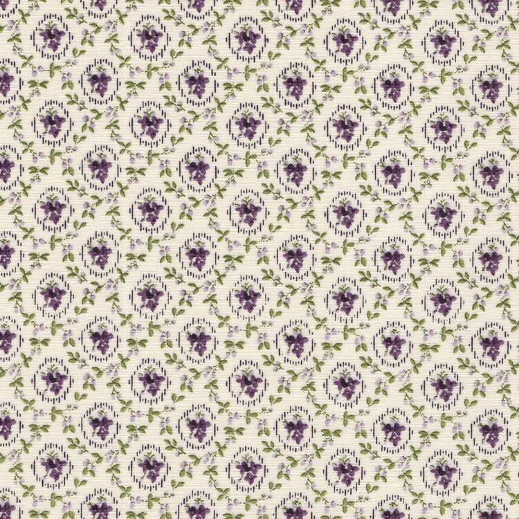Henry Glass Pansy ecru paars werkje