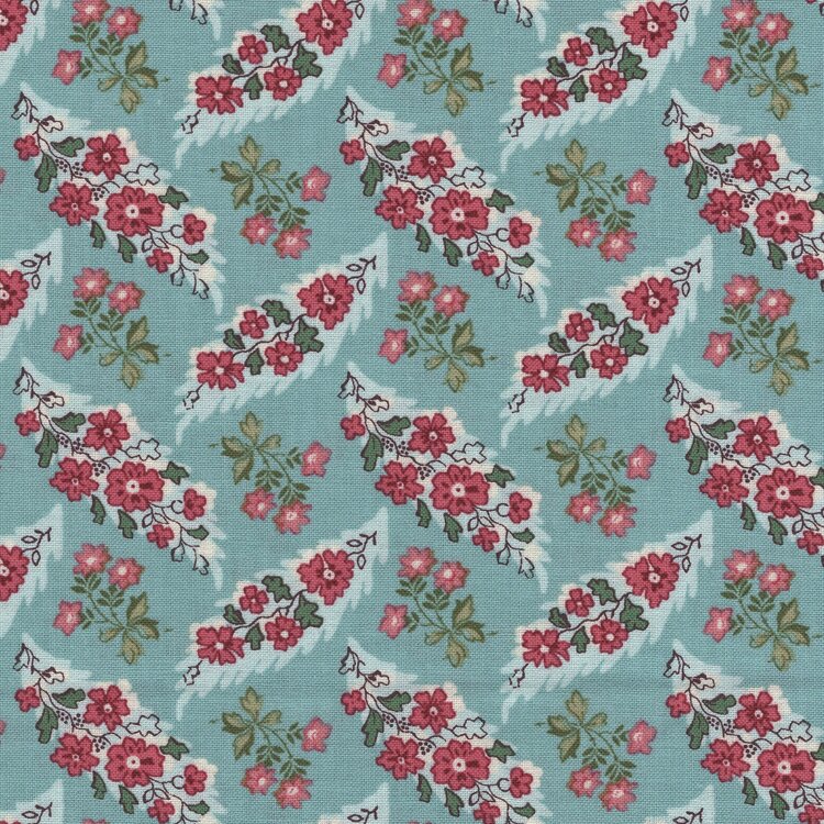 Henry Glass Mariakerke blauw rood bloemetje