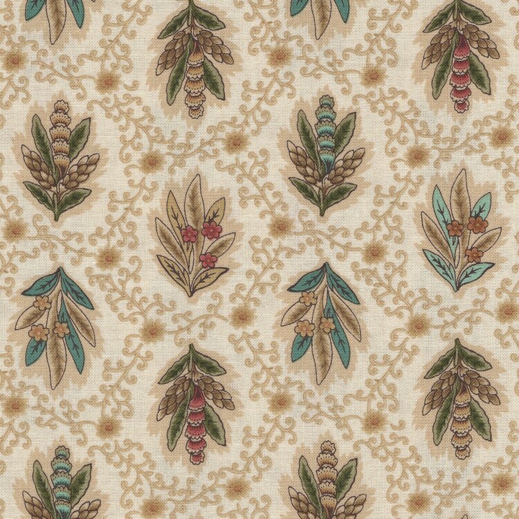 Henry Glass Mariakerke ecru blauw blad