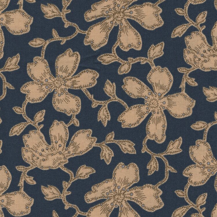 Andover Carolina blauw ecru bloem