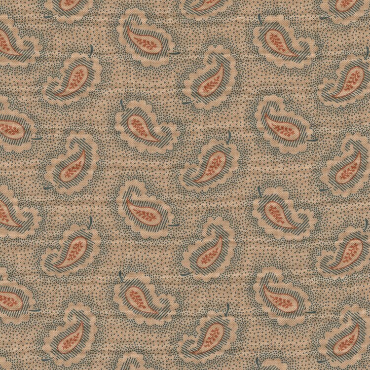 Andover Carolina ecru blauw paisley