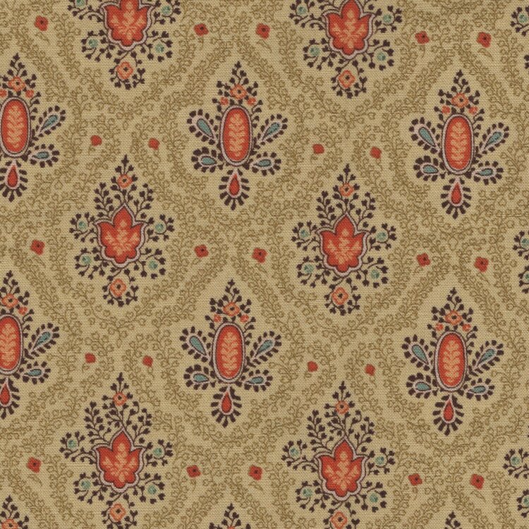 Andover Autumn Woods ecru oranje motief