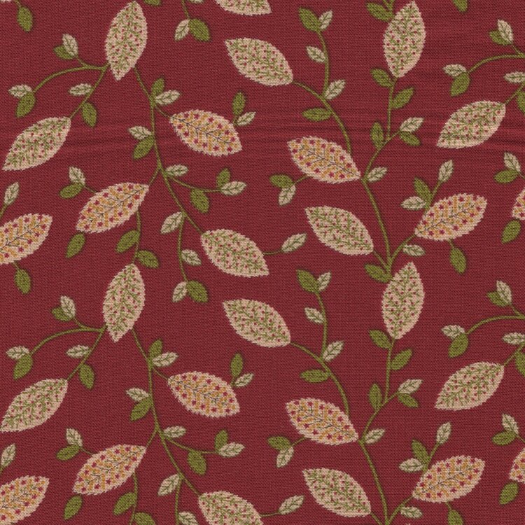 Baubles & Balsam rood ecru blad