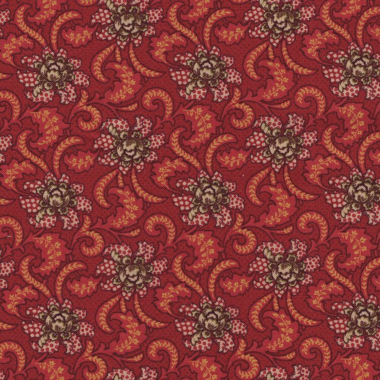 Baubles & Balsam rood ecru blad