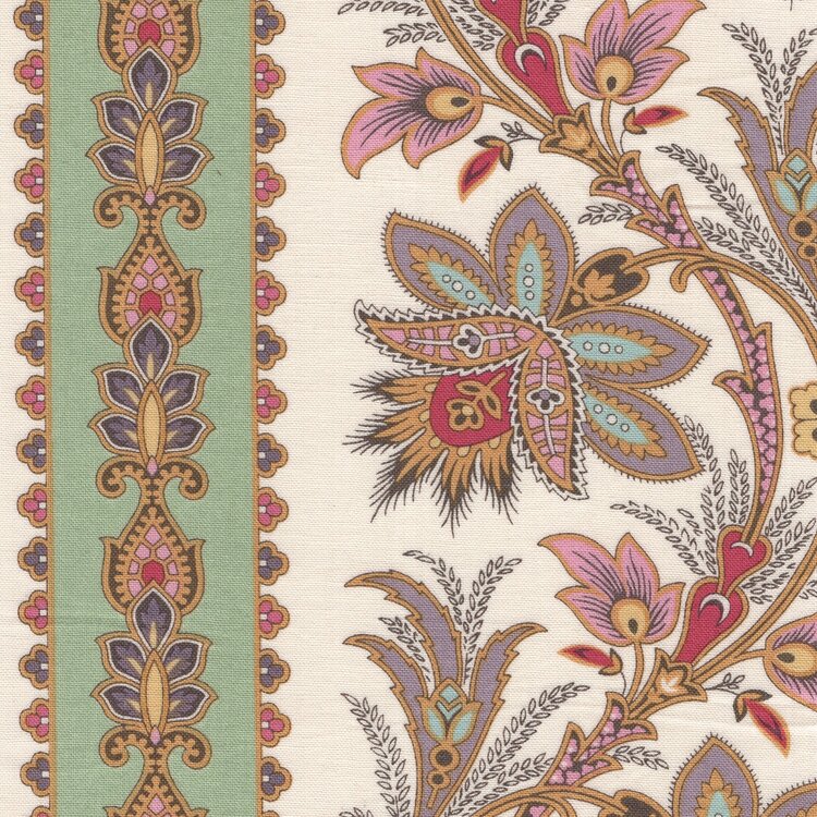 Andover Holbrook ecru groen randstof