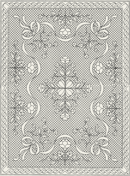 Wholecloth Quilt Top Floral Fantasy Crib naturel