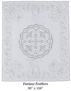 Wholecloth Quilt Top Fantasy Feathers Wit