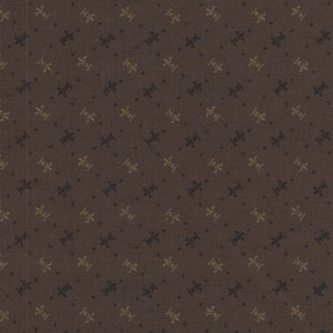 Marcus Fabrics Paula's Compagnions bruin fleur de lis