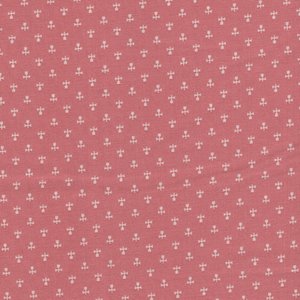 Marcus Fabrics ReproReds roze met ecru werkje