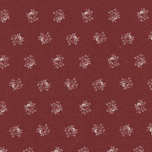 Marcus Fabrics ReproReds rood met ecru werkje