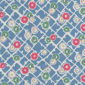 Marcus Fabrics Aunt Grace Sew Charming blauw wit ruit
