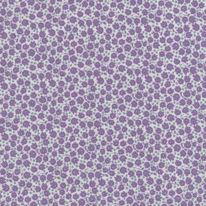 Marcus Fabrics Aunt Grace Sew Charming wit met paarse minibloem