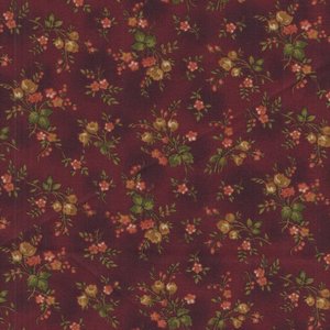 Henry Glass Fabrics Right as Rain rood bloemetje