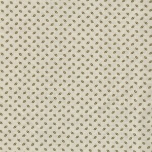 Stof a/s Nellie's Shirtings ecru groen werkje