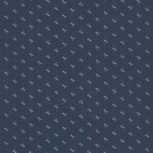 Stof a/s Nellie's Shirtings blauw wit werkje