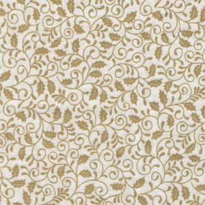 Hoffman California Kerst ecru goud takje