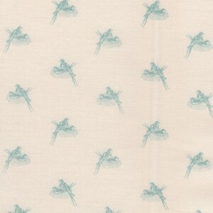 Andover Sienna ecru blauwe vogeltjes