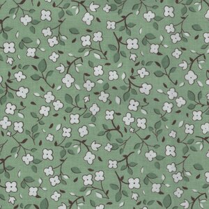 Riley Blake Home Town groen wit bloemetje
