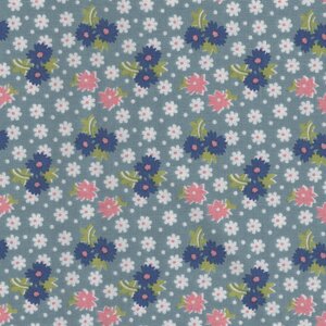 Riley Blake Home Town blauw bloemetjes