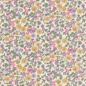 Marcus Aunt Grace Calicos wit paars geel bloemetjes