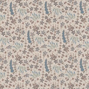 Lynette Anderson ecru blauw bloemetjes