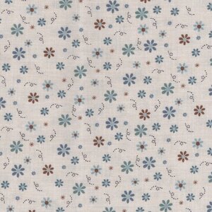 Lynette Anderson ecru blauw mini bloemetje