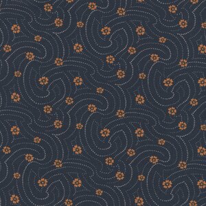 Andover Indigo Cheddar II blauw geel bloemetje