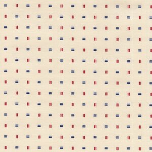 Henry Glass Old Glory ecru rood/blauw werkje