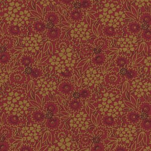 Baubles & Balsam rood oker bloemetjes