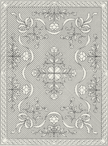 Wholecloth Quilt Top Floral Fantasy Crib naturel